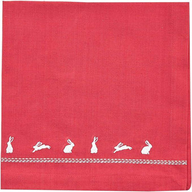 Bunny Embroidered Napkin Rose Set of 12 Park Designs - The Fox Decor